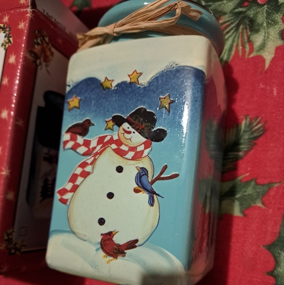 🌲Vintage Snowman jar/candleholder in original box MAYRICH CO - Picture 4 of 6